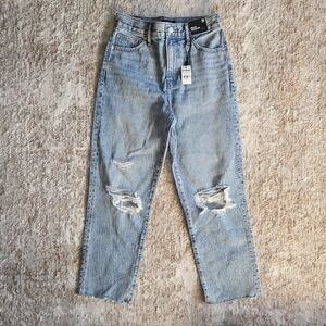 NWT Express Mom Jean Distressed Super High Rise 2 Regular